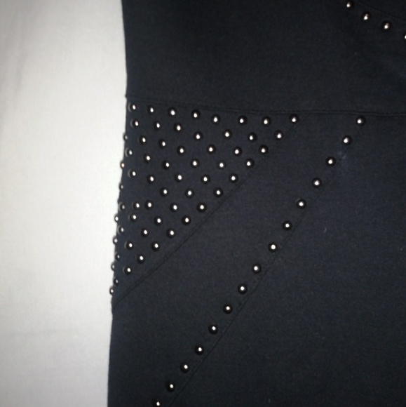 Rock & Republic XS Grunge Goth Sleeveless Bodycon Studded  Mini Dress Black - Picture 2 of 6